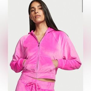 Victoria Secret Pink Velvet Velour Hoodie - New with Tags